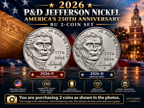 2026 jefferson nickel - p&d,